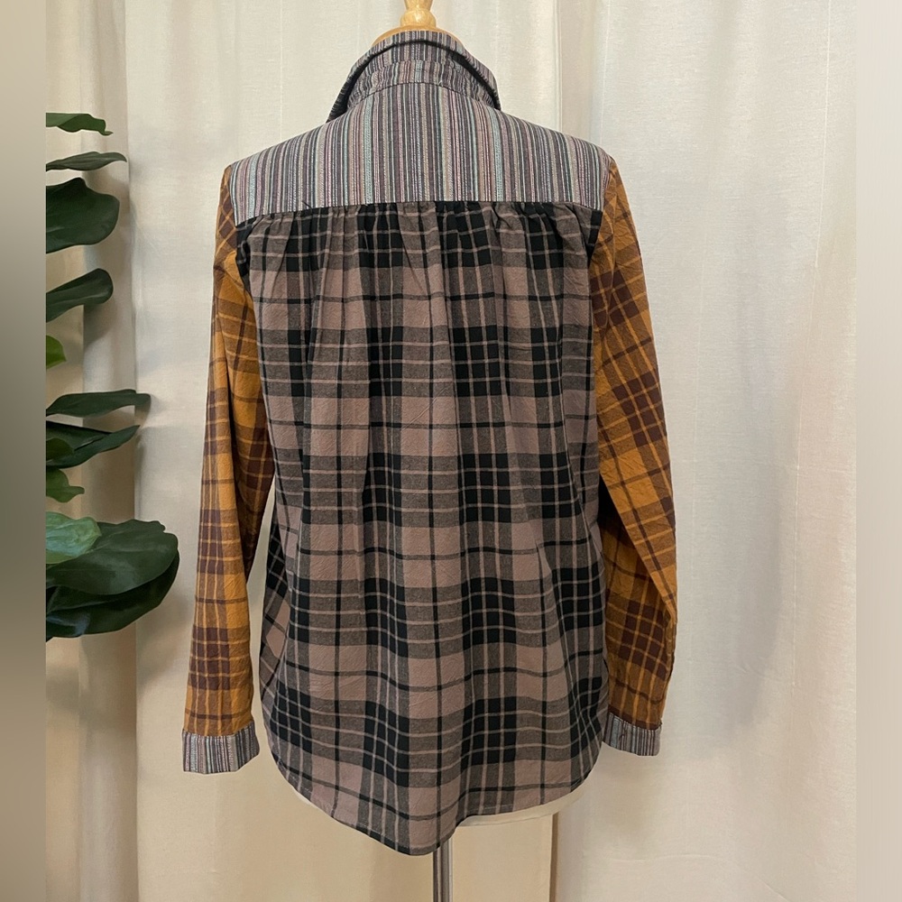 Savanna Jane Mixed Print Patchwork Buttondown - image 3